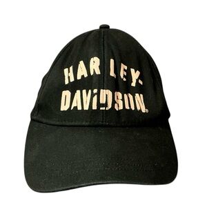 Harley-Davidson Black and Kinda Peachy Pink Distressed Style Logo Cap